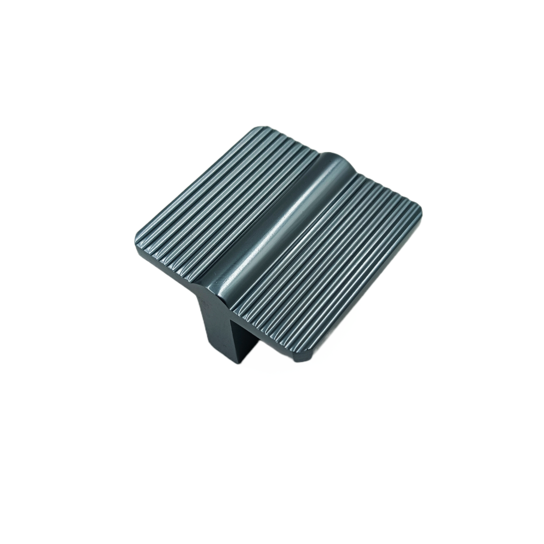 Drawer knob cabinet knob square grey glossy finish 1.5" 006 (1870)