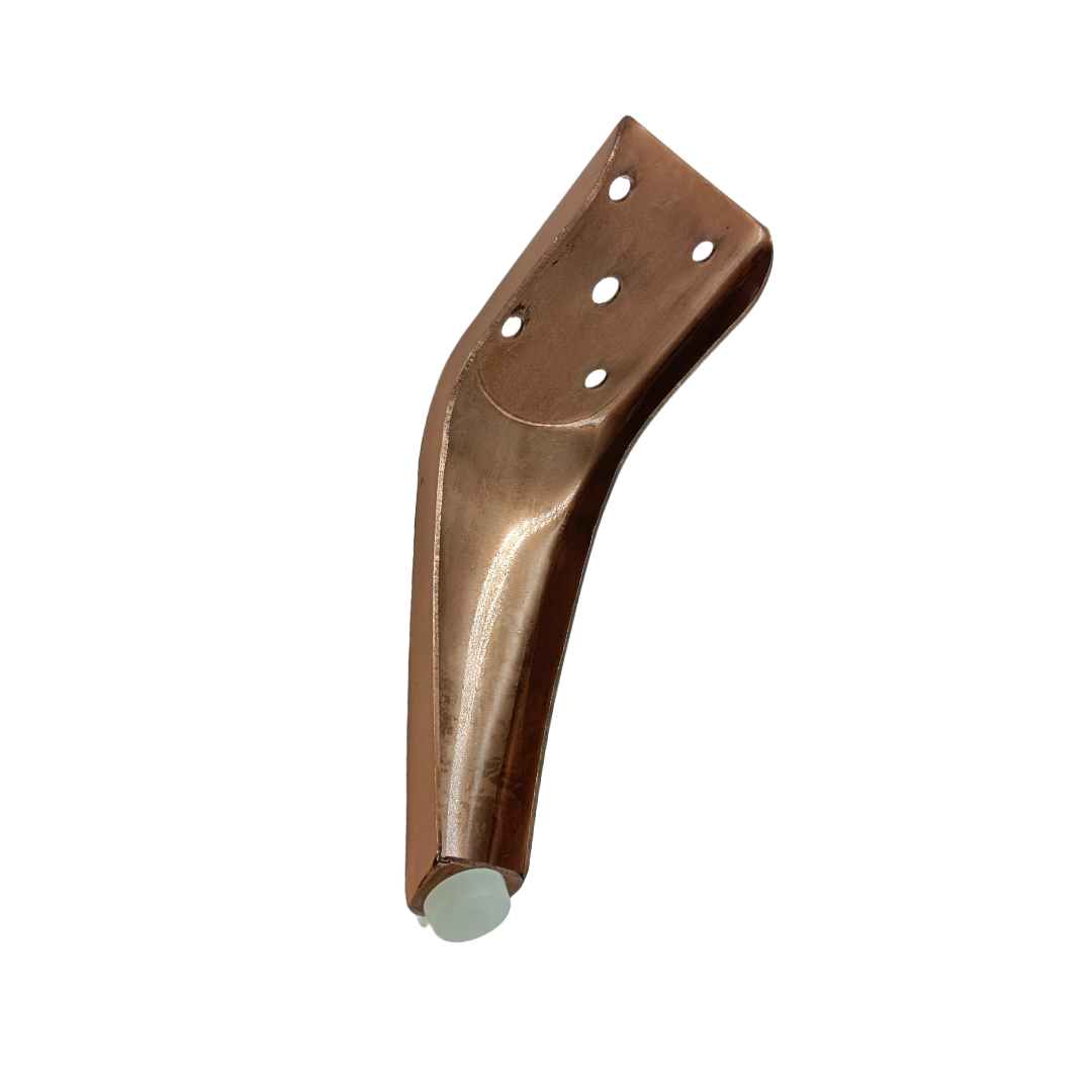 Sofa leg fancy L shape bend 4" Roldgold finish (steel) (1929)