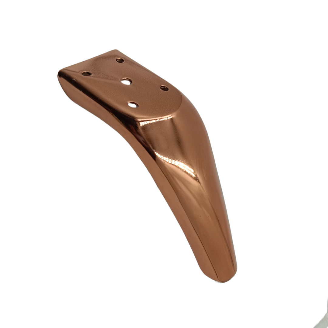 Sofa leg fancy L shape bend 4" Roldgold finish (steel) (1929)