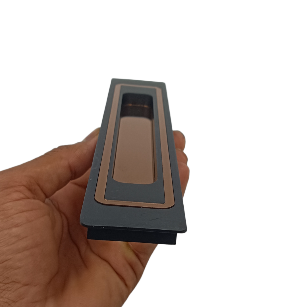 Concealed handle black with pvd rosegold sliding wardrobe door handle iris plum 8",12" (2298)