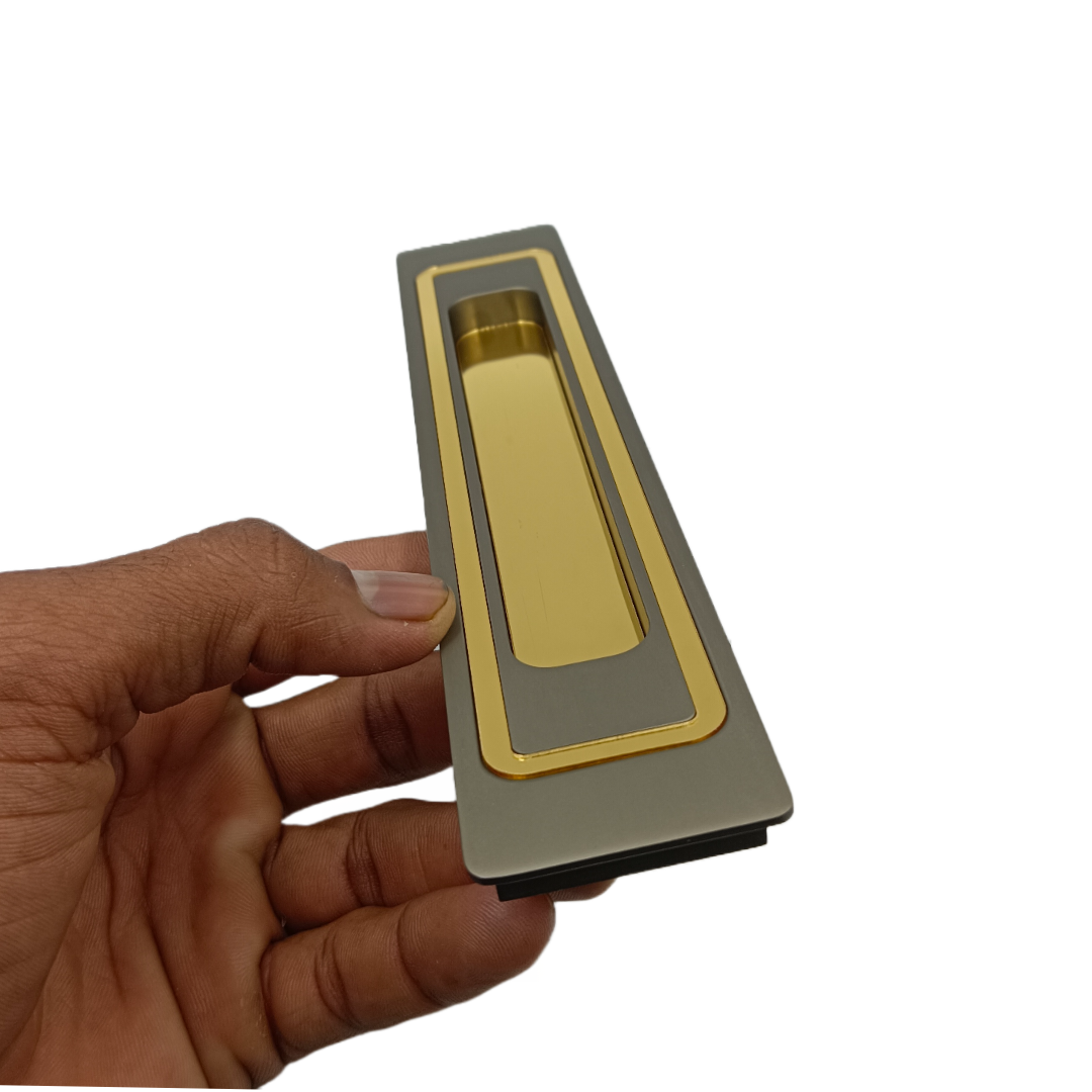 Concealed handle matt with pvd gold sliding wardrobe door handle iris plum 8",12" (2290)