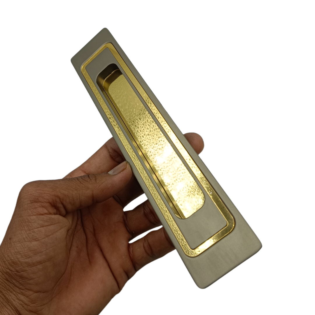 Concealed handle matt with pvd gold sliding wardrobe door handle iris plum 8",12" (2290)