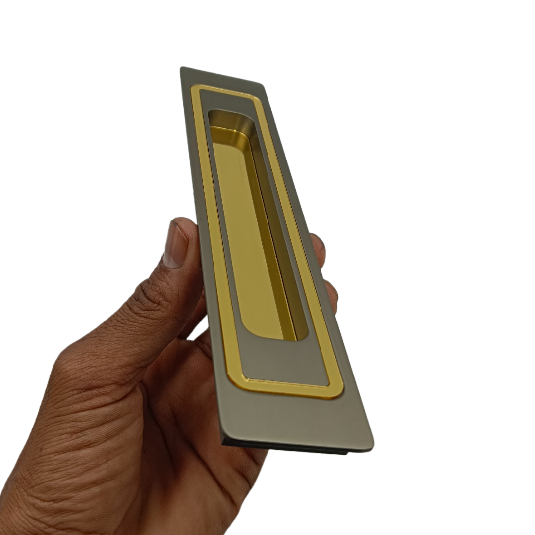 Concealed handle matt with pvd gold sliding wardrobe door handle iris plum 8",12" (2290)