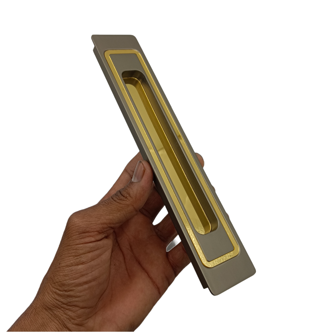 Concealed handle matt with pvd gold sliding wardrobe door handle iris plum 8",12" (2290)