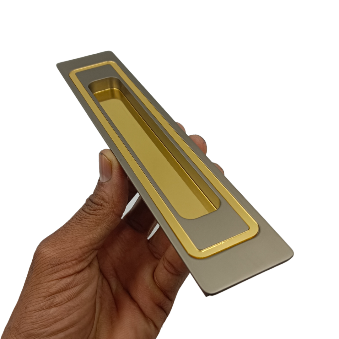 Concealed handle matt with pvd gold sliding wardrobe door handle iris plum 8",12" (2290)