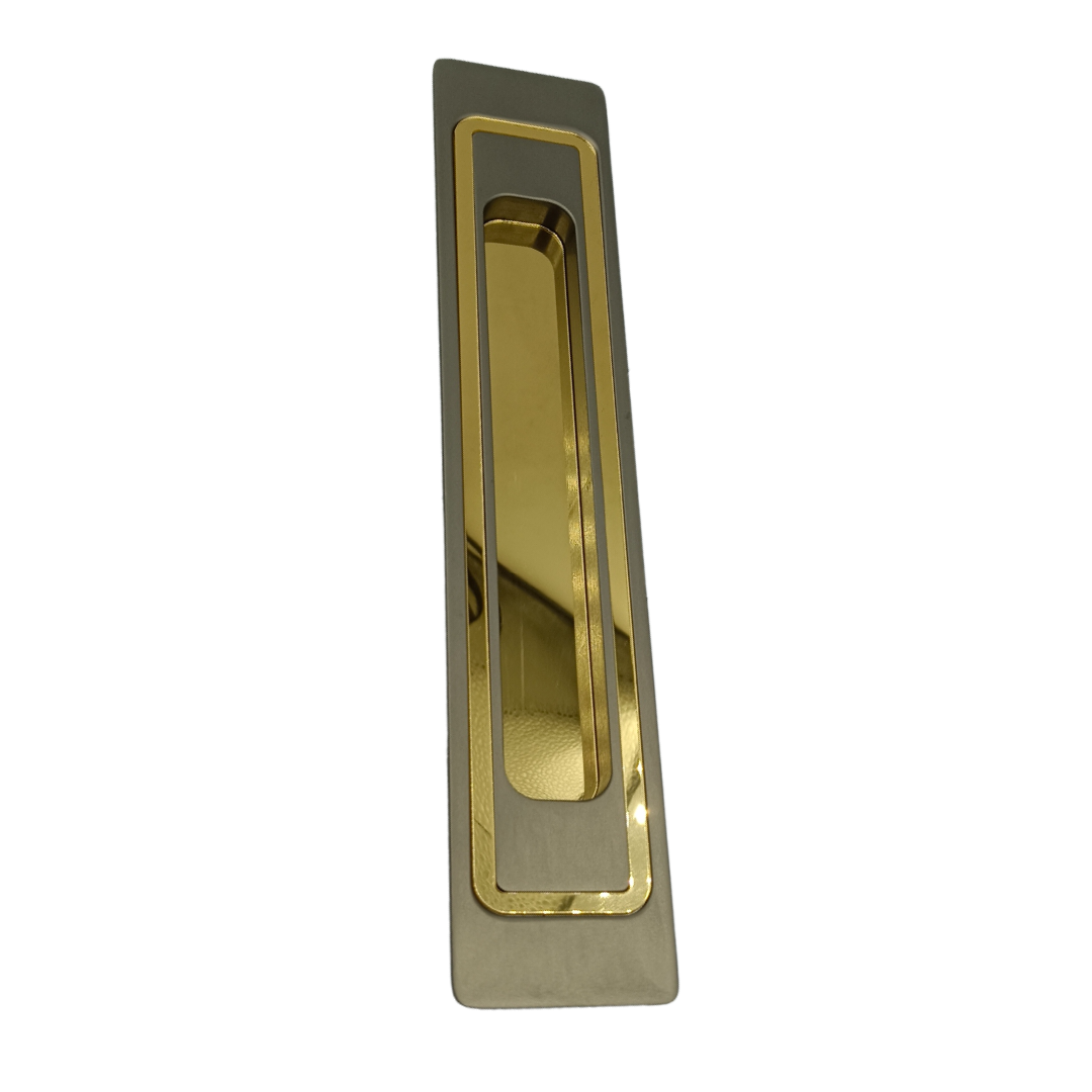 Concealed handle matt with pvd gold sliding wardrobe door handle iris plum 8",12" (2290)