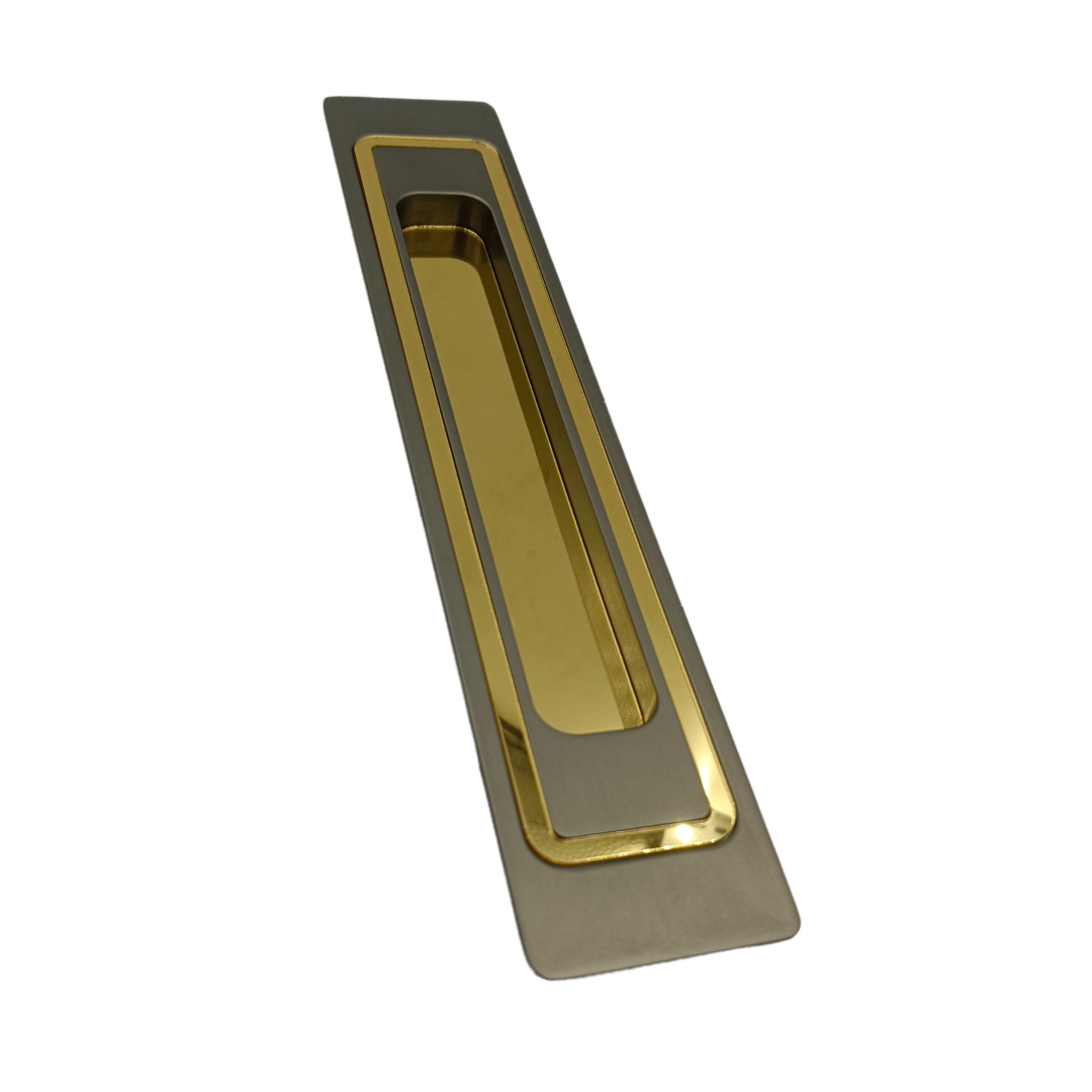 Concealed handle matt with pvd gold sliding wardrobe door handle iris plum 8",12" (2290)
