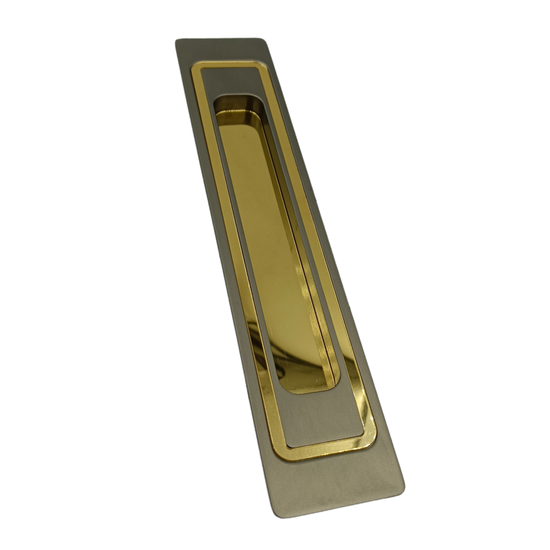 Concealed handle matt with pvd gold sliding wardrobe door handle iris plum 8",12" (2290)