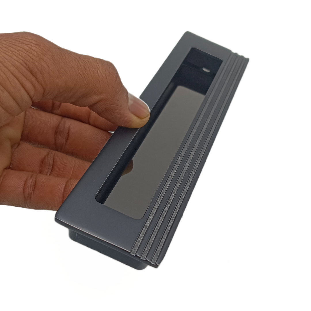 Concealed handle black sliding wardrobe door handle frame plum 8",10",12" (2284)