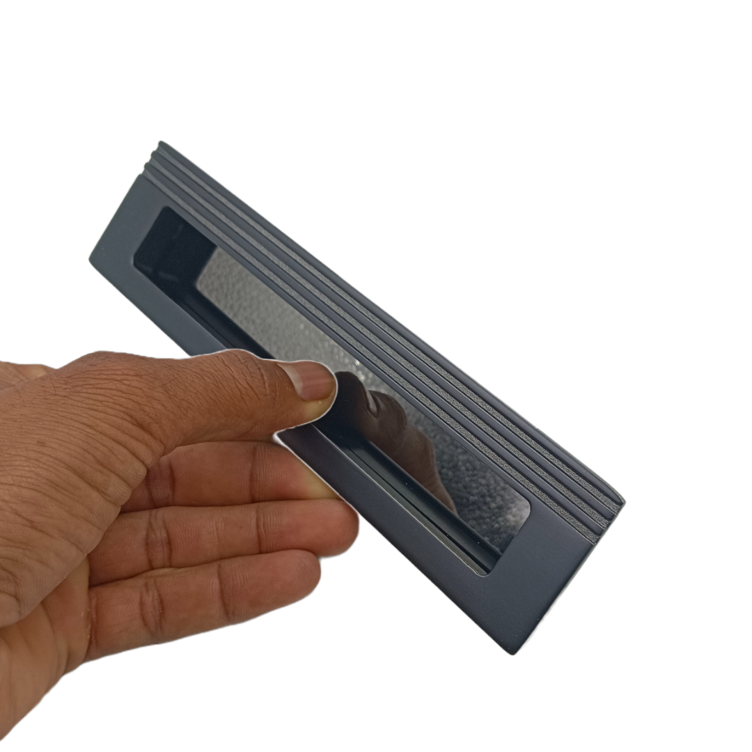 Concealed handle black sliding wardrobe door handle frame plum 8",10",12" (2284)