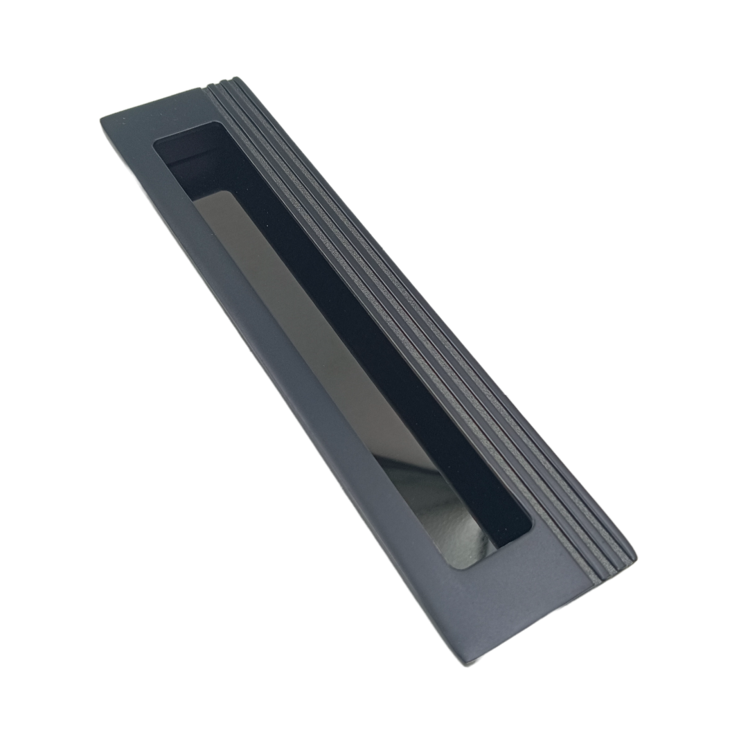 Concealed handle black sliding wardrobe door handle frame plum 8",10",12" (2284)