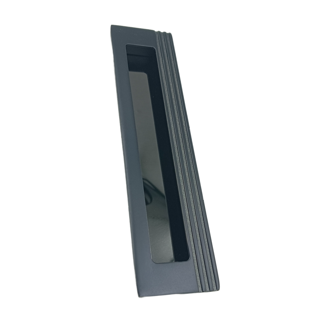 Concealed handle black sliding wardrobe door handle frame plum 8",10",12" (2284)