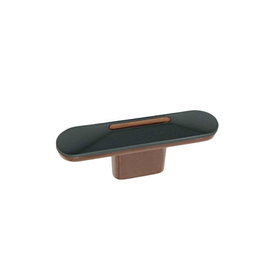 Drawer knob grey with pvd rosegold plum conway 2" (2199)