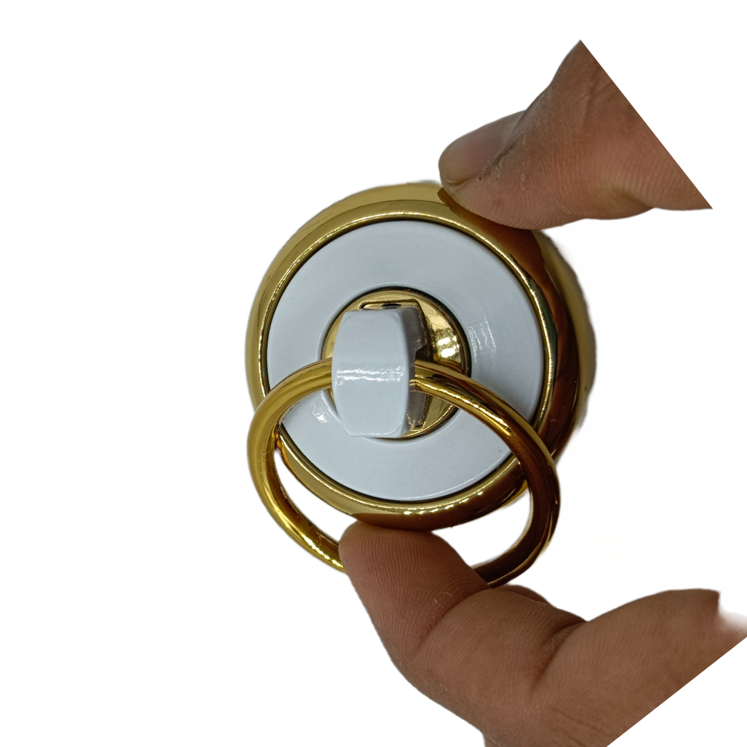 Folding handle ring type gold with white finish 2" SG-102 (2166)