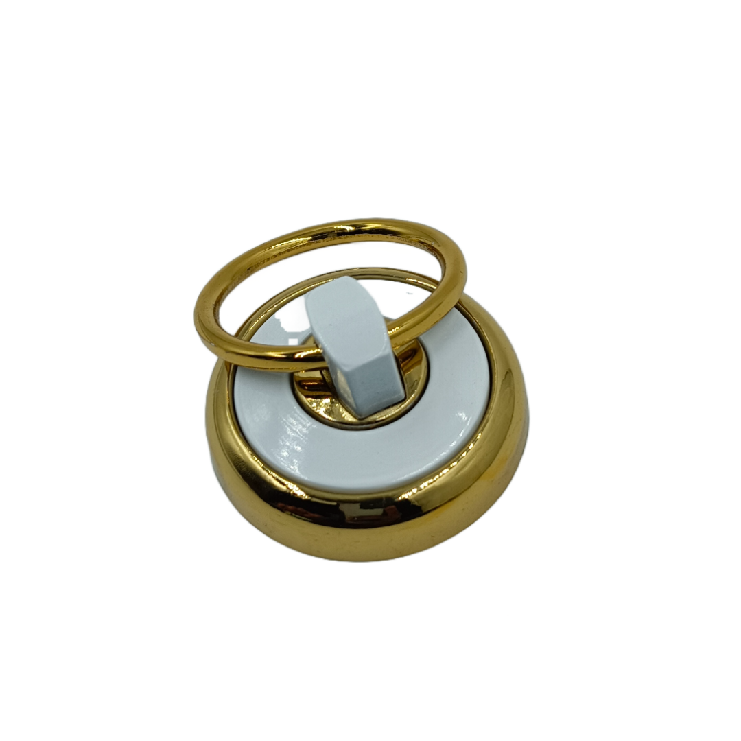 Folding handle ring type gold with white finish 2" SG-102 (2166)