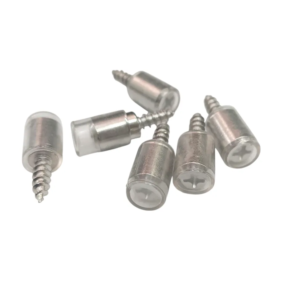 Shelf Pin Direct Screw Type Steel Heavy With Rubber Grip Transperent For Wardrobe Shelf of Glass/Wood (2575)