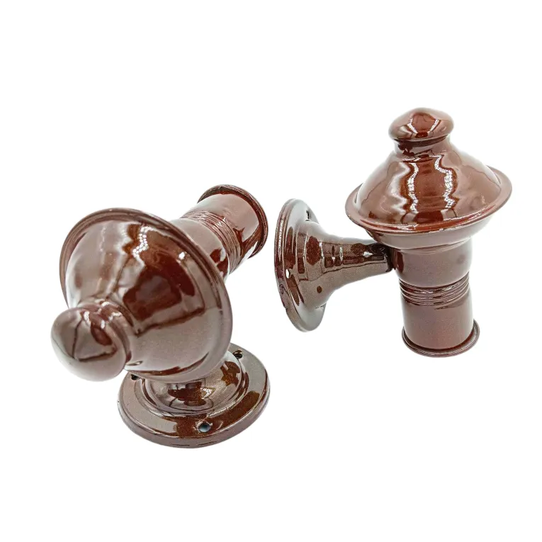 M S Curtain Bracket Brown (Set of 2pcs ) for 25mm pipe End Brackets (1069)