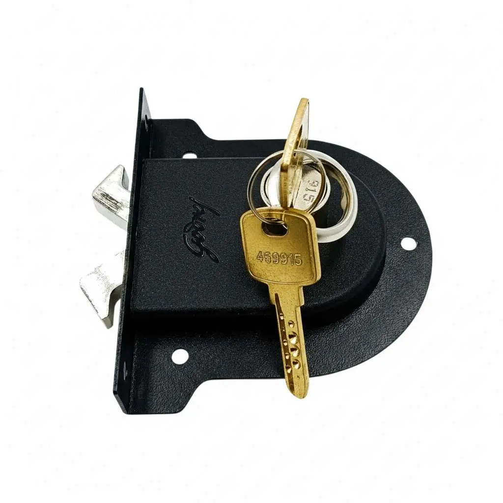 Godrej Sliding Wardrobe Side Lock 4501- Matt Black Finish, Duo Cylinder Technology for 25mm Doors 1 year warrenty (1636)