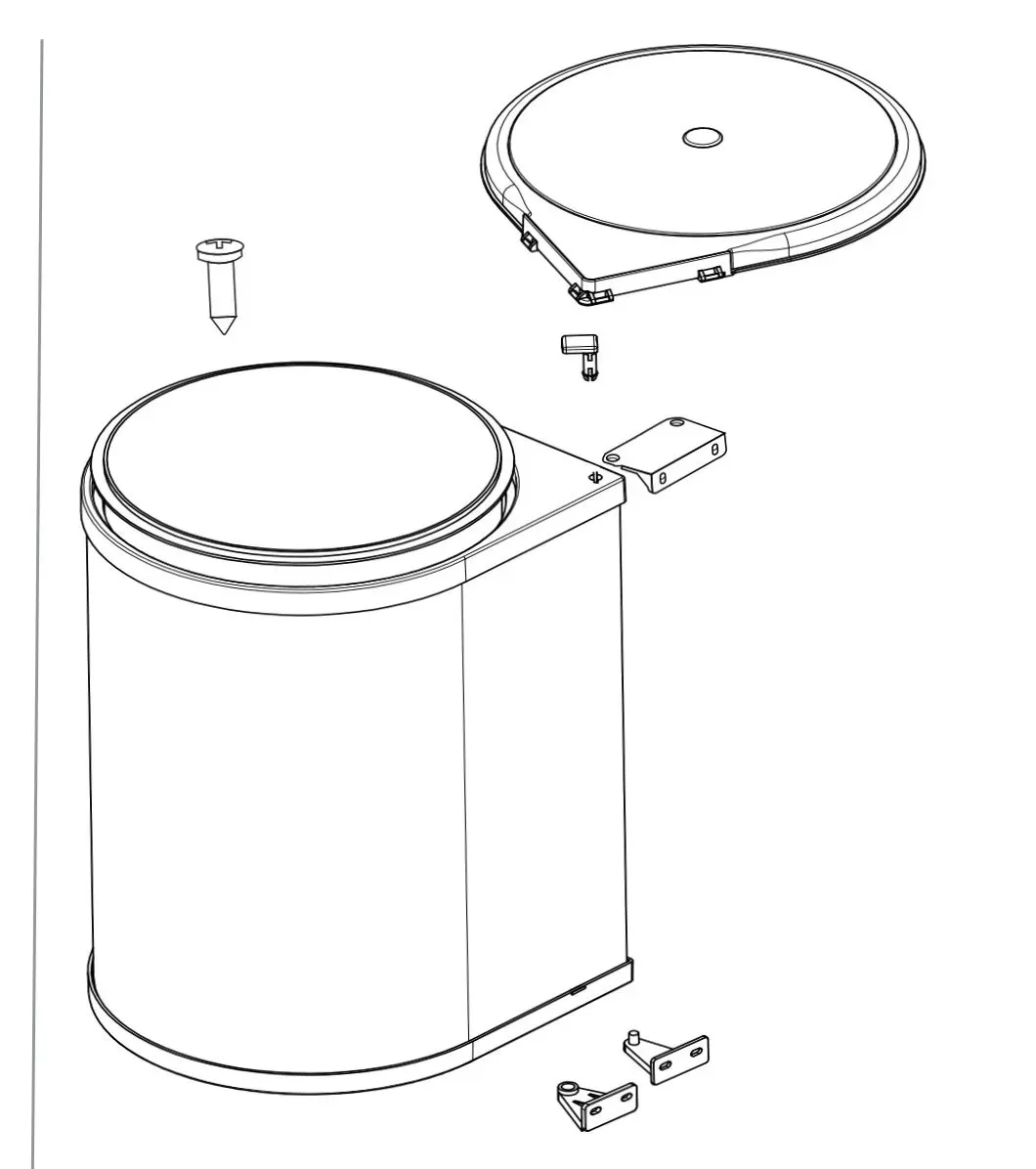 Auto Lid Dustbin 8 Ltr Stainless Steel Silver and Black Garbage Bin for Modular Kitchen Cabinets (2885)