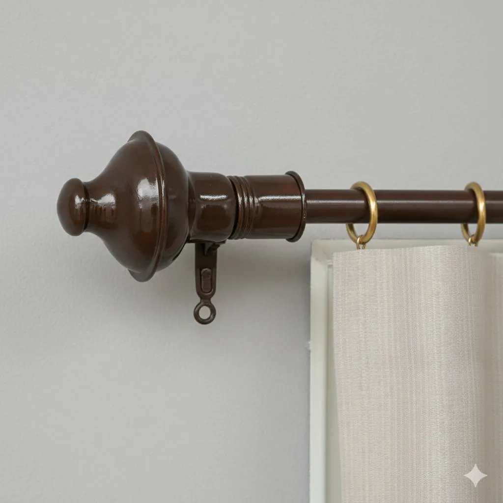 M S Curtain Bracket Brown (Set of 2pcs ) for 25mm pipe End Brackets (1069)