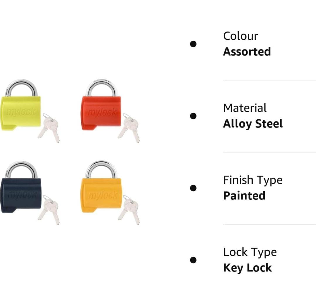 Godrej luggage lock 6666 mylock candy bag lock small 2 keys 1 year warrenty (1554)