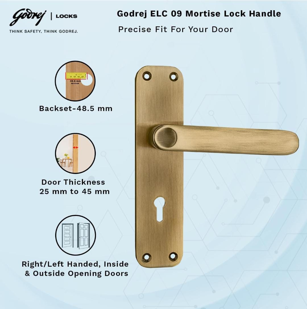 Godrej mortise lock antique 7inch 6326 ELC09AB 1year warrenty door handle with lock set (1524)