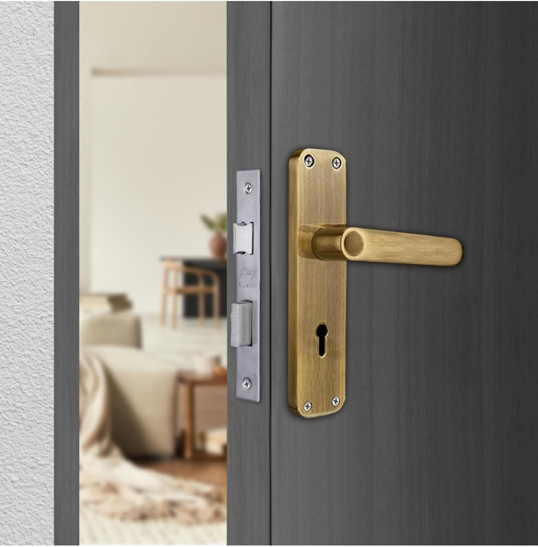 Godrej mortise lock antique 7inch 6326 ELC09AB 1year warrenty door handle with lock set (1524)