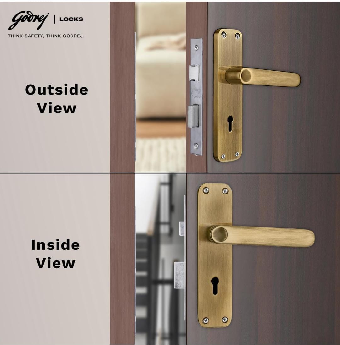 Godrej mortise lock antique 7inch 6326 ELC09AB 1year warrenty door handle with lock set (1524)