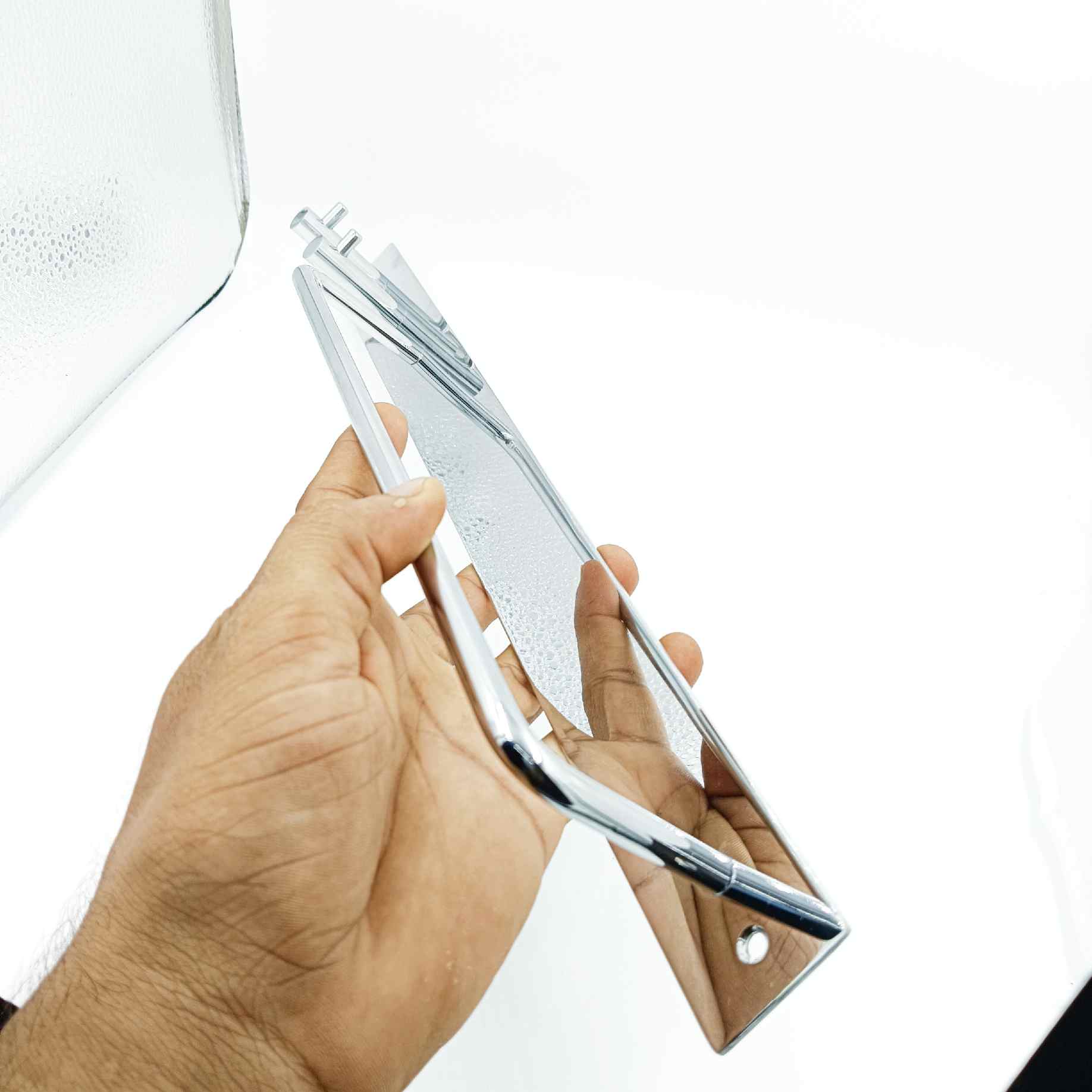 Stainless steel Towel rod with hooks 15" small towel hanger for wash basin black/c.p (1150)