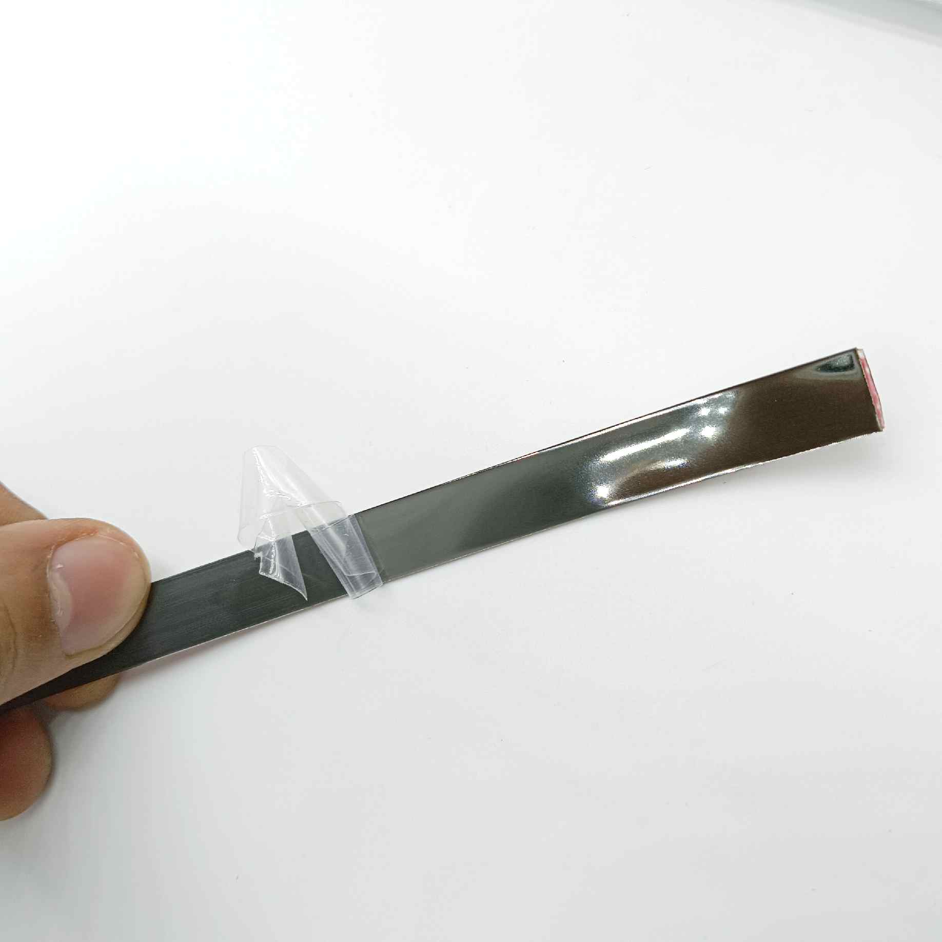 Self adhevise PVD black glossy flat strips 8mm,12mm,20mm,25mm,30mm,40mm,50mm width (8feet length) flat patti for decoration furniture highlighters (1278)