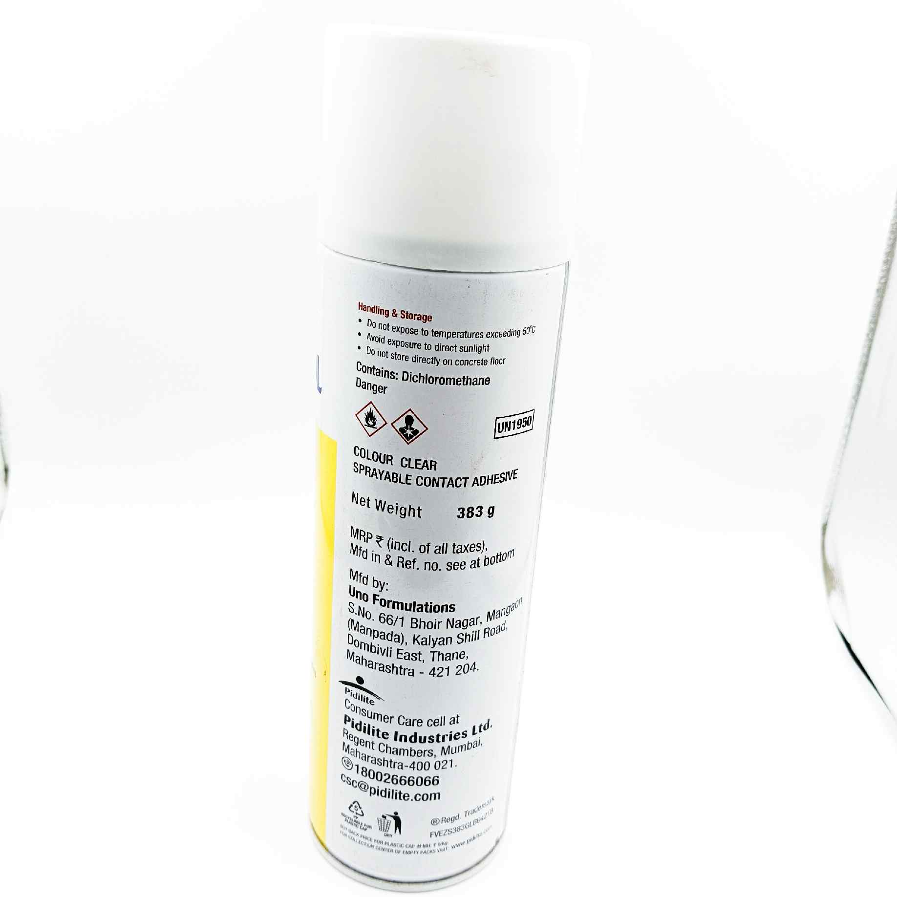 Favicol pidilite ezee spray fast grab spayable contact adhesive 383gm(1290)