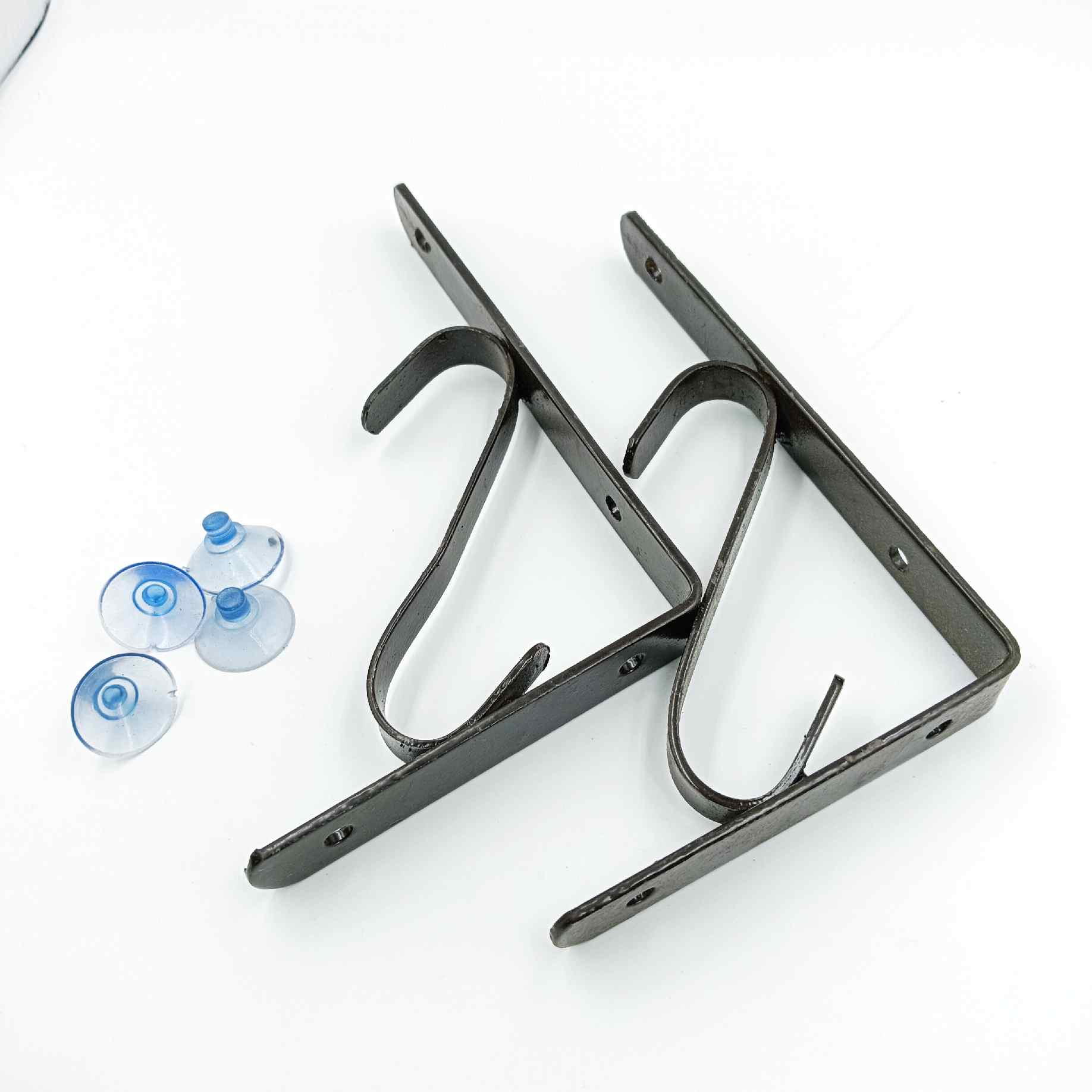 L clamp brown coated 2pc pack with vaccum bush for glass and plywood 6",8".10",12" (1279)