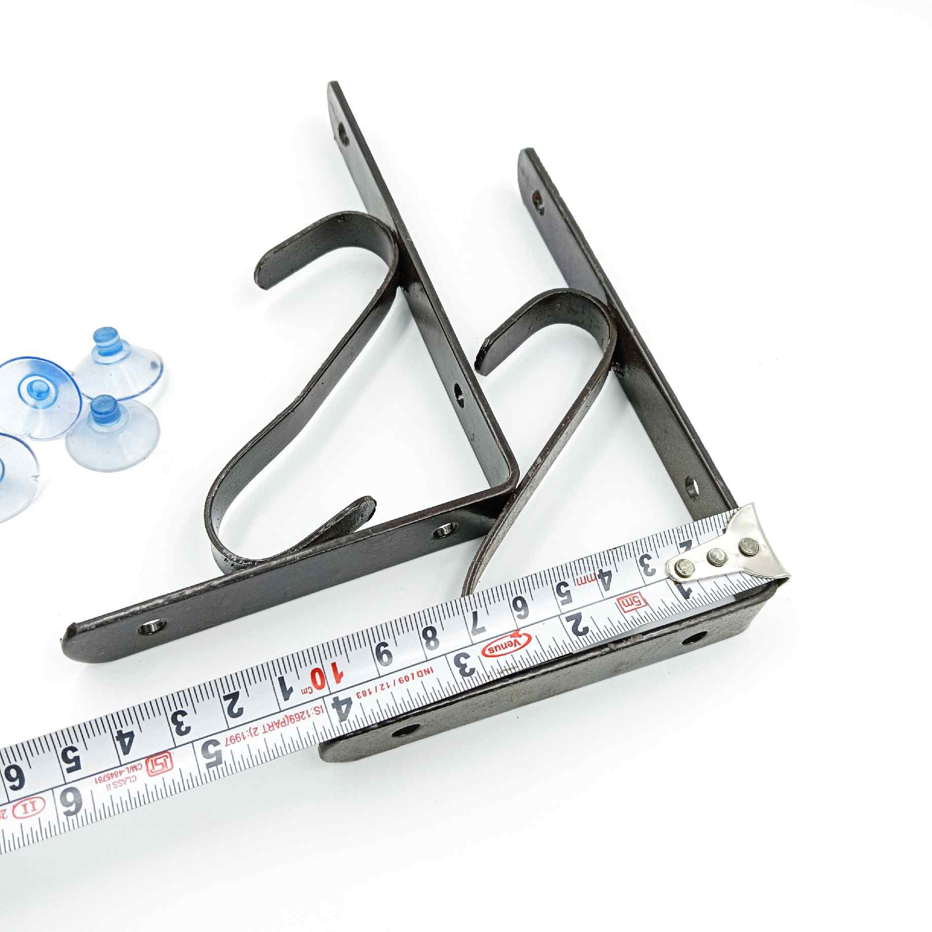 L clamp brown coated 2pc pack with vaccum bush for glass and plywood 6",8".10",12" (1279)