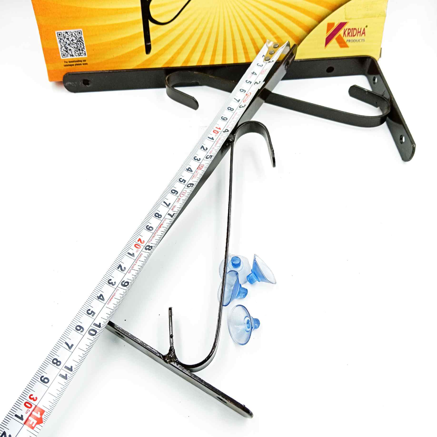 L clamp brown coated 2pc pack with vaccum bush for glass and plywood 6",8".10",12" (1279)