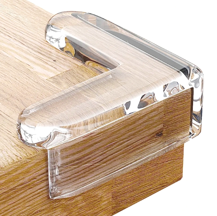 Rubber corner safty bush clear with self adhesive gum table corner protectors,glass corner bush (1281)