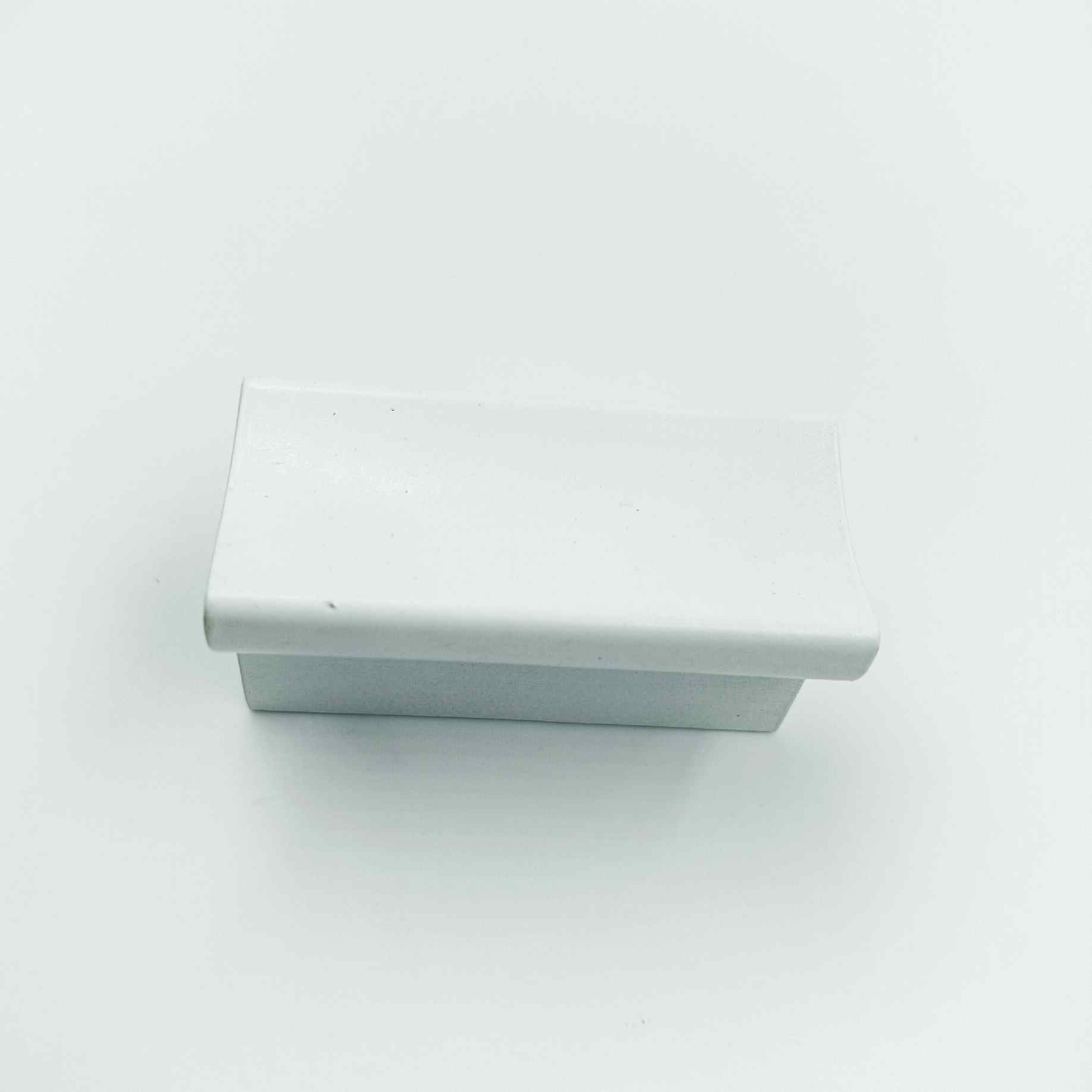 Drawer cabinet knob Rectangular white finish 2"*1" aluminium light weight (sujin company) (1291)