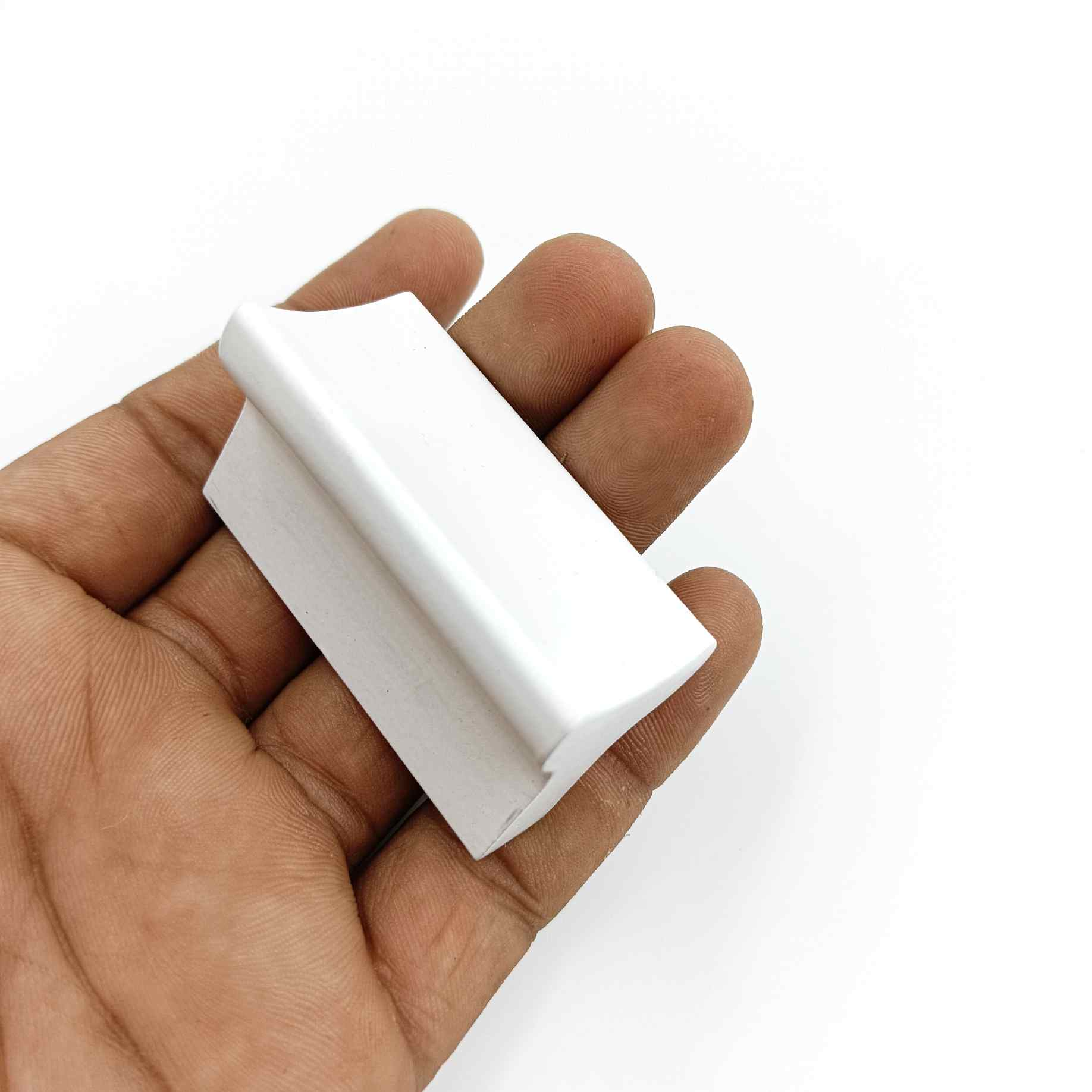 Drawer cabinet knob Rectangular white finish 2"*1" aluminium light weight (sujin company) (1291)