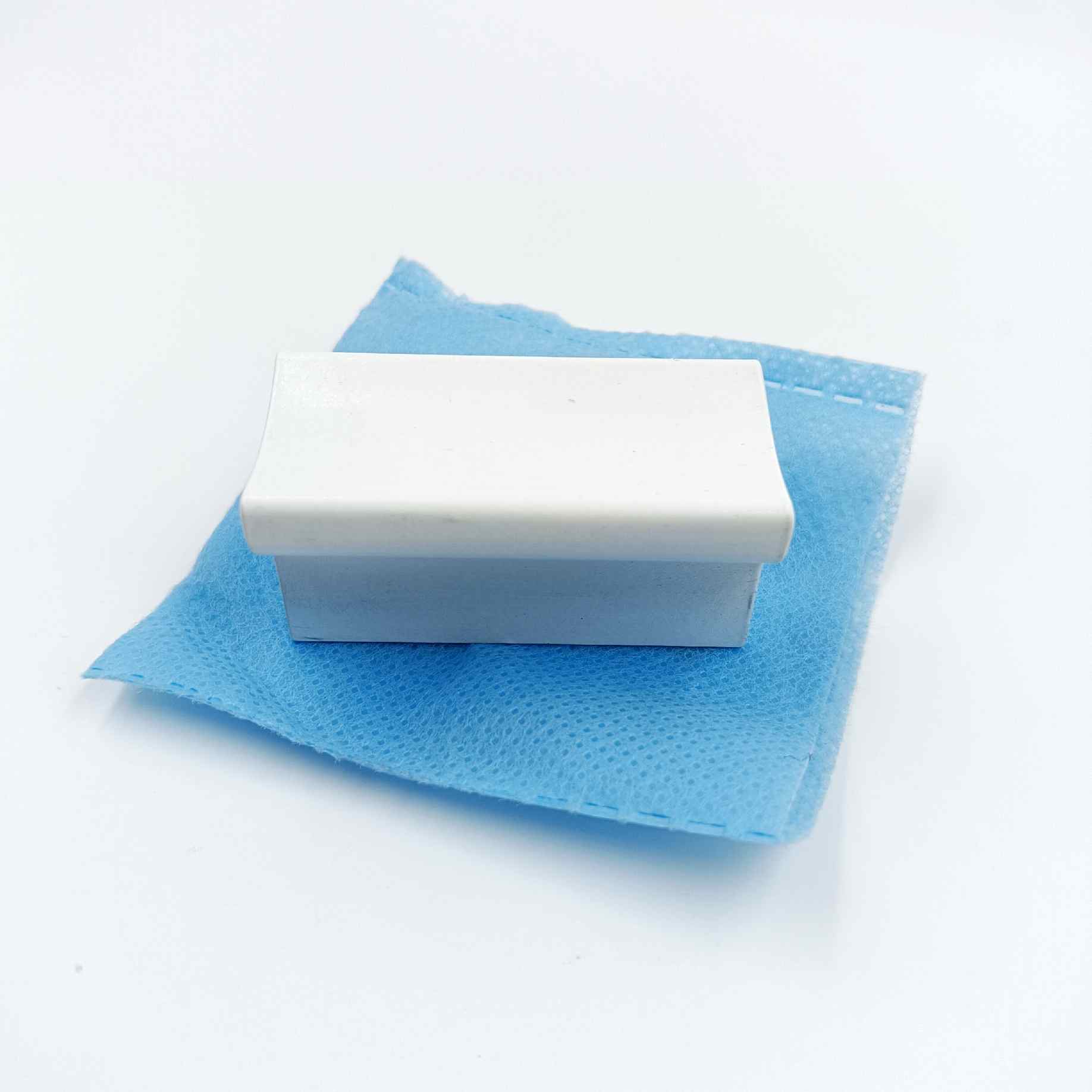 Drawer cabinet knob Rectangular white finish 2"*1" aluminium light weight (sujin company) (1291)