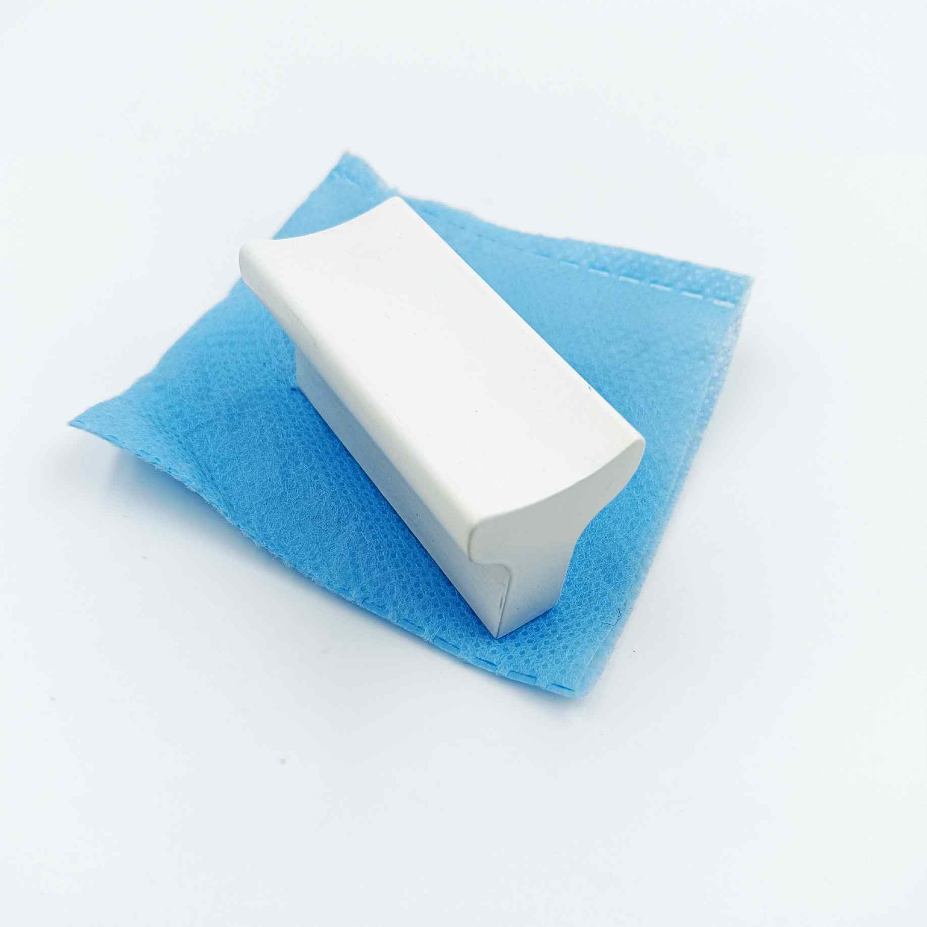 Drawer cabinet knob Rectangular white finish 2"*1" aluminium light weight (sujin company) (1291)