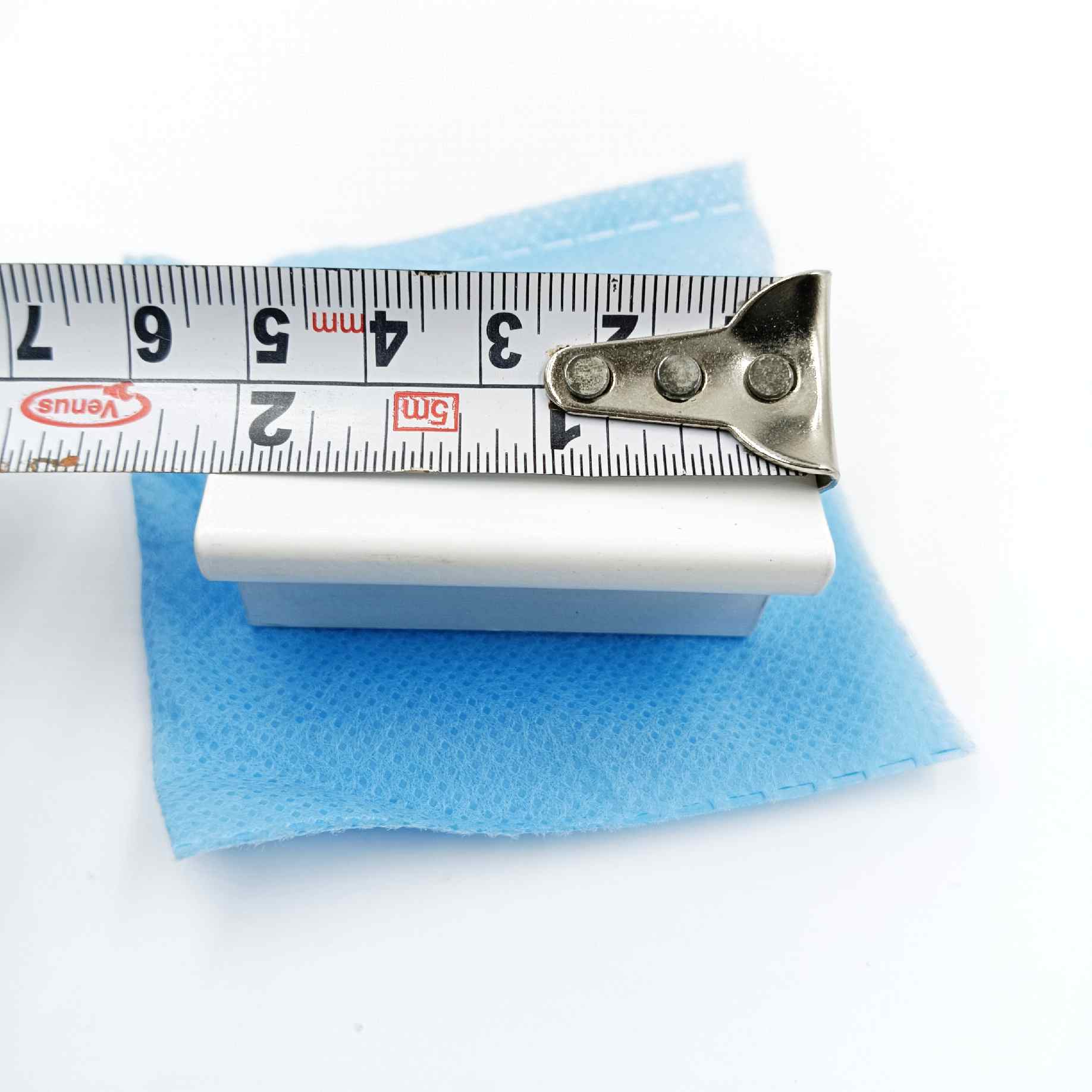 Drawer cabinet knob Rectangular white finish 2"*1" aluminium light weight (sujin company) (1291)