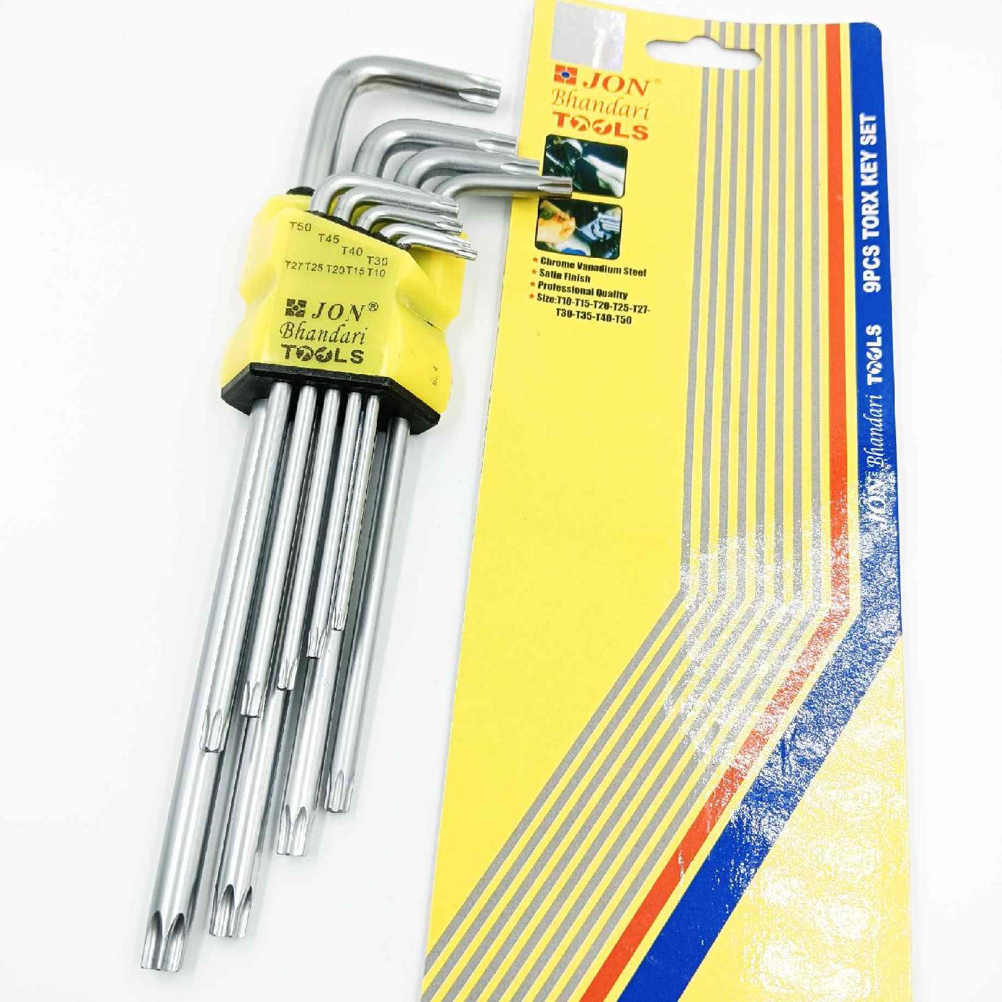 Torx key set 9pcs flower alenkey set star key set T10 to T50 jon bhandary tools (1317)