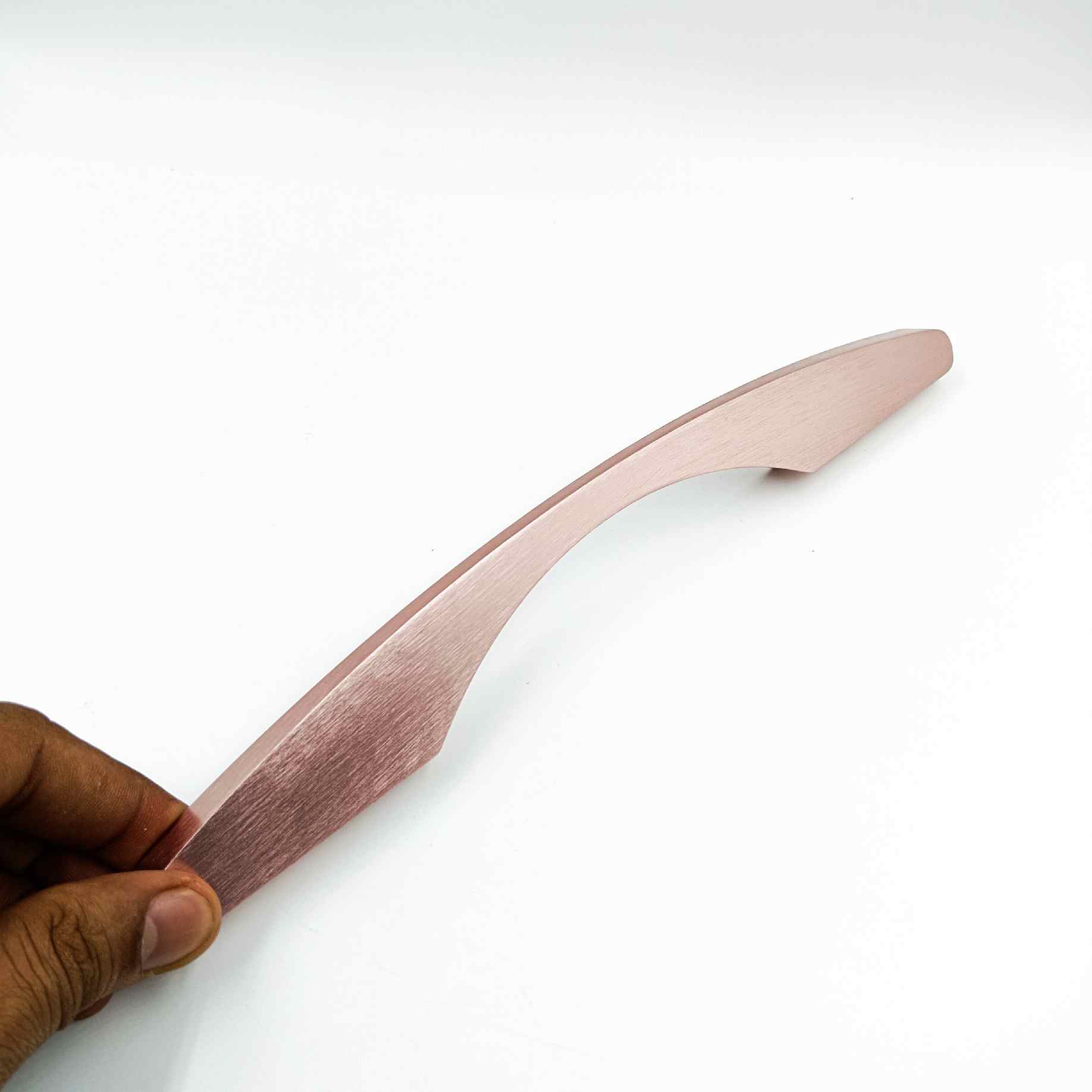 Drawer wardrobe handle V-1002 baby pink light rosegold finish 6.5",9.5",11",14",21" C type (1411)