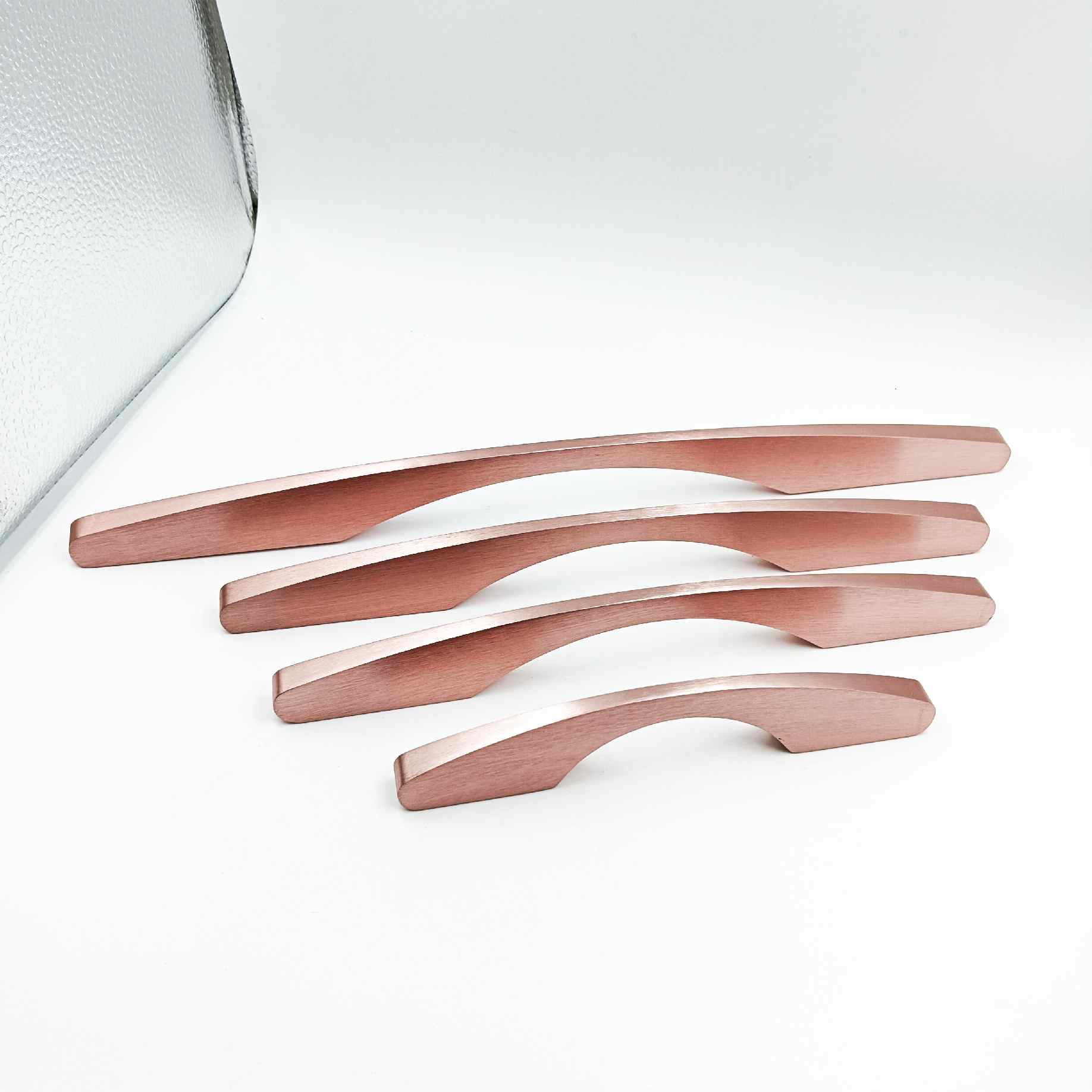 Drawer wardrobe handle V-1002 baby pink light rosegold finish 6.5",9.5",11",14",21" C type (1411)