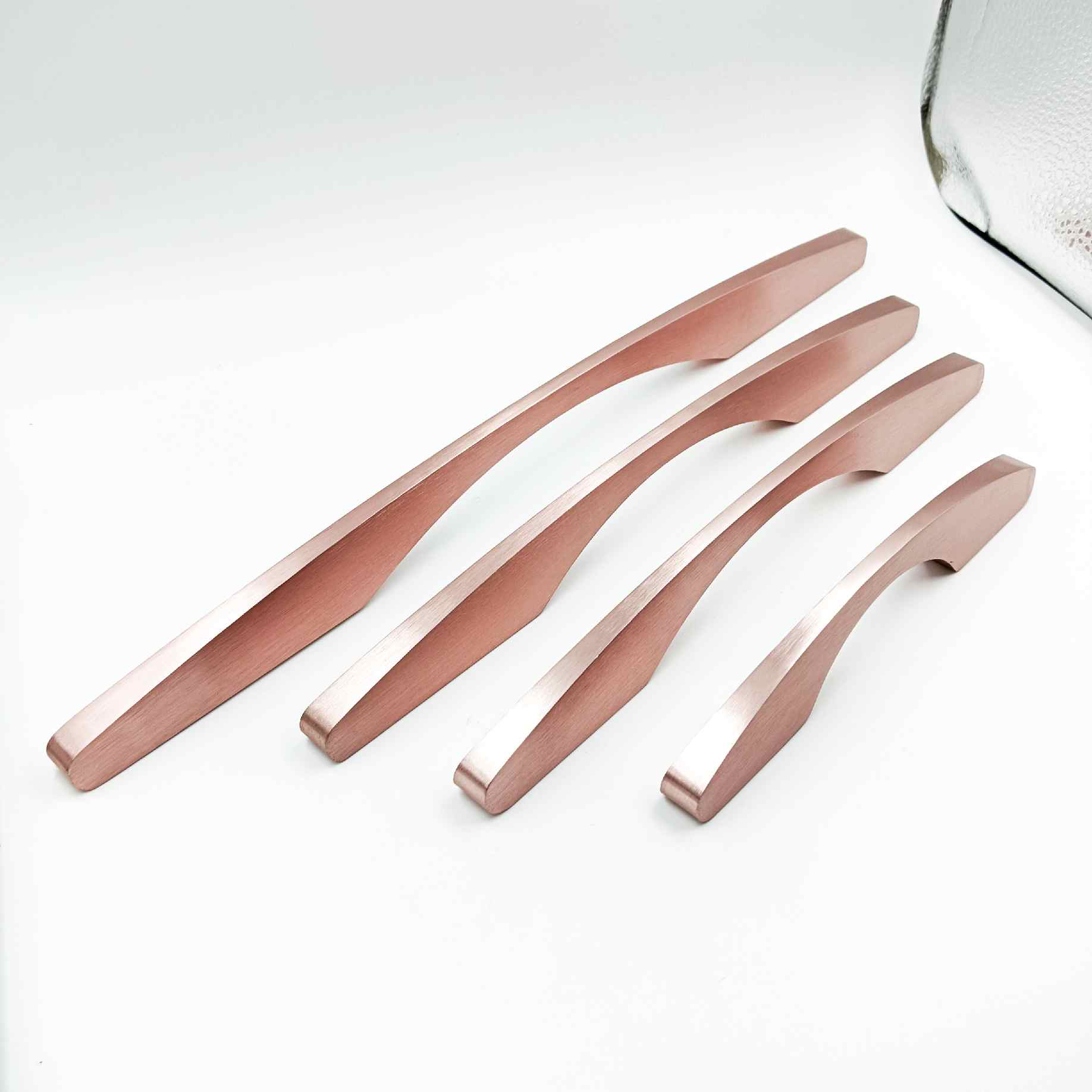 Drawer wardrobe handle V-1002 baby pink light rosegold finish 6.5",9.5",11",14",21" C type (1411)