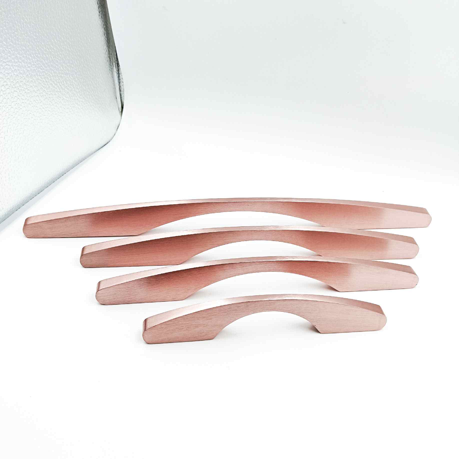 Drawer wardrobe handle V-1002 baby pink light rosegold finish 6.5",9.5",11",14",21" C type (1411)