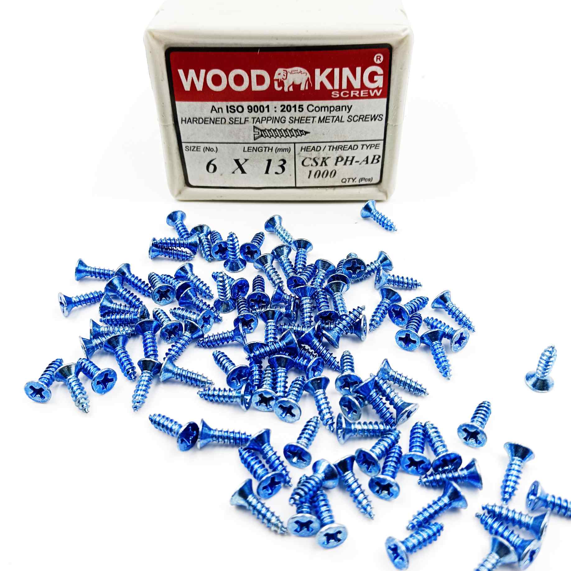 Self tapping screw CSK flat head star for aluminium frames woodking blue coating (pack of 1000pcs) (1439)