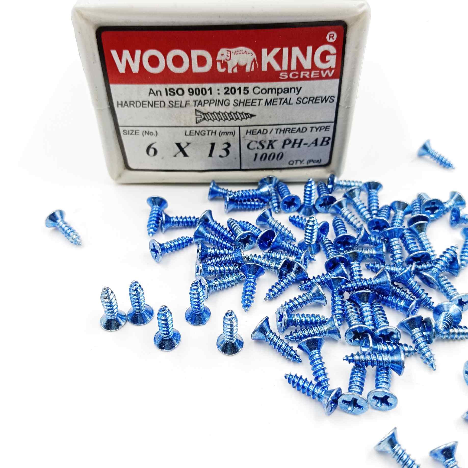 Self tapping screw CSK flat head star for aluminium frames woodking blue coating (pack of 1000pcs) (1439)