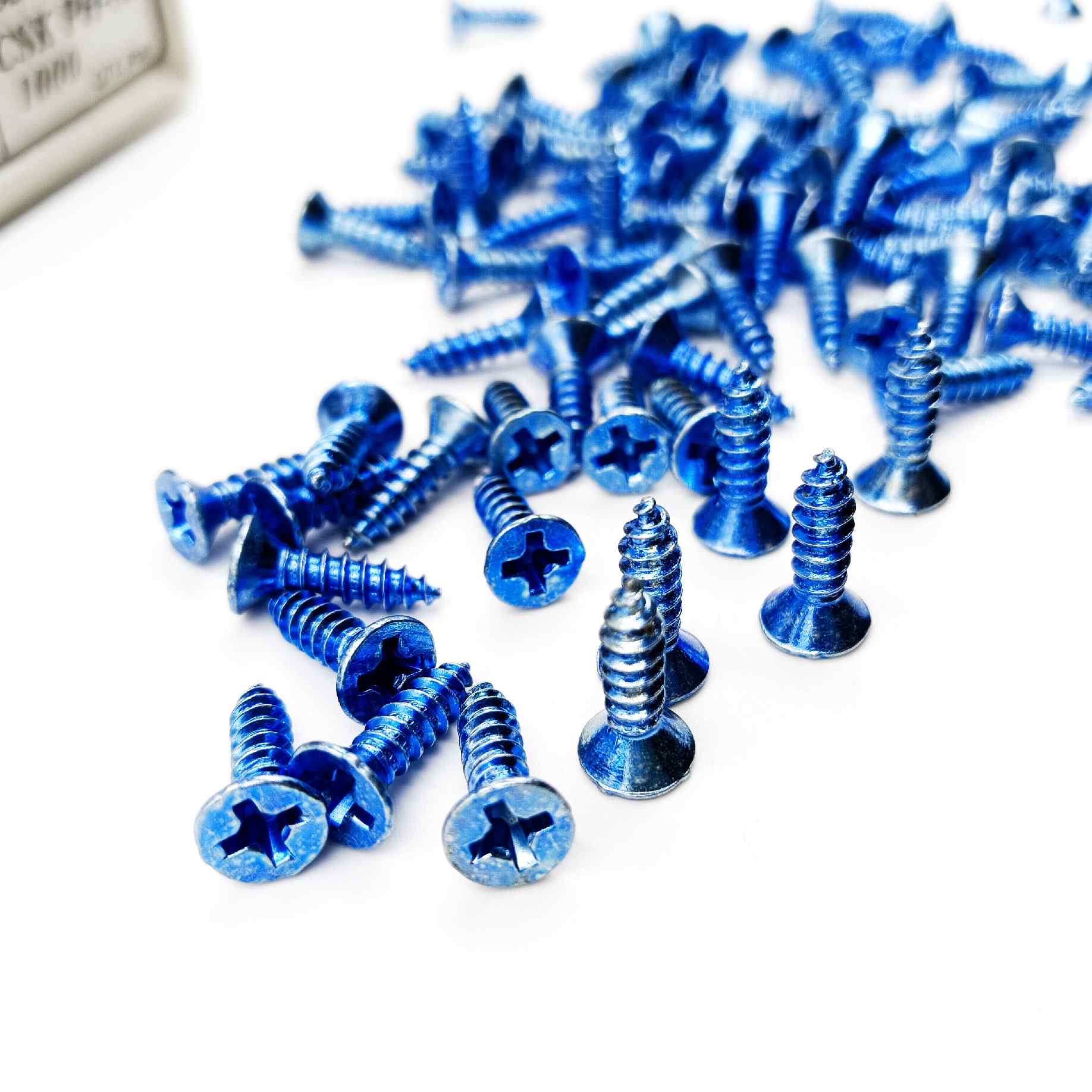 Self tapping screw CSK flat head star for aluminium frames woodking blue coating (pack of 1000pcs) (1439)