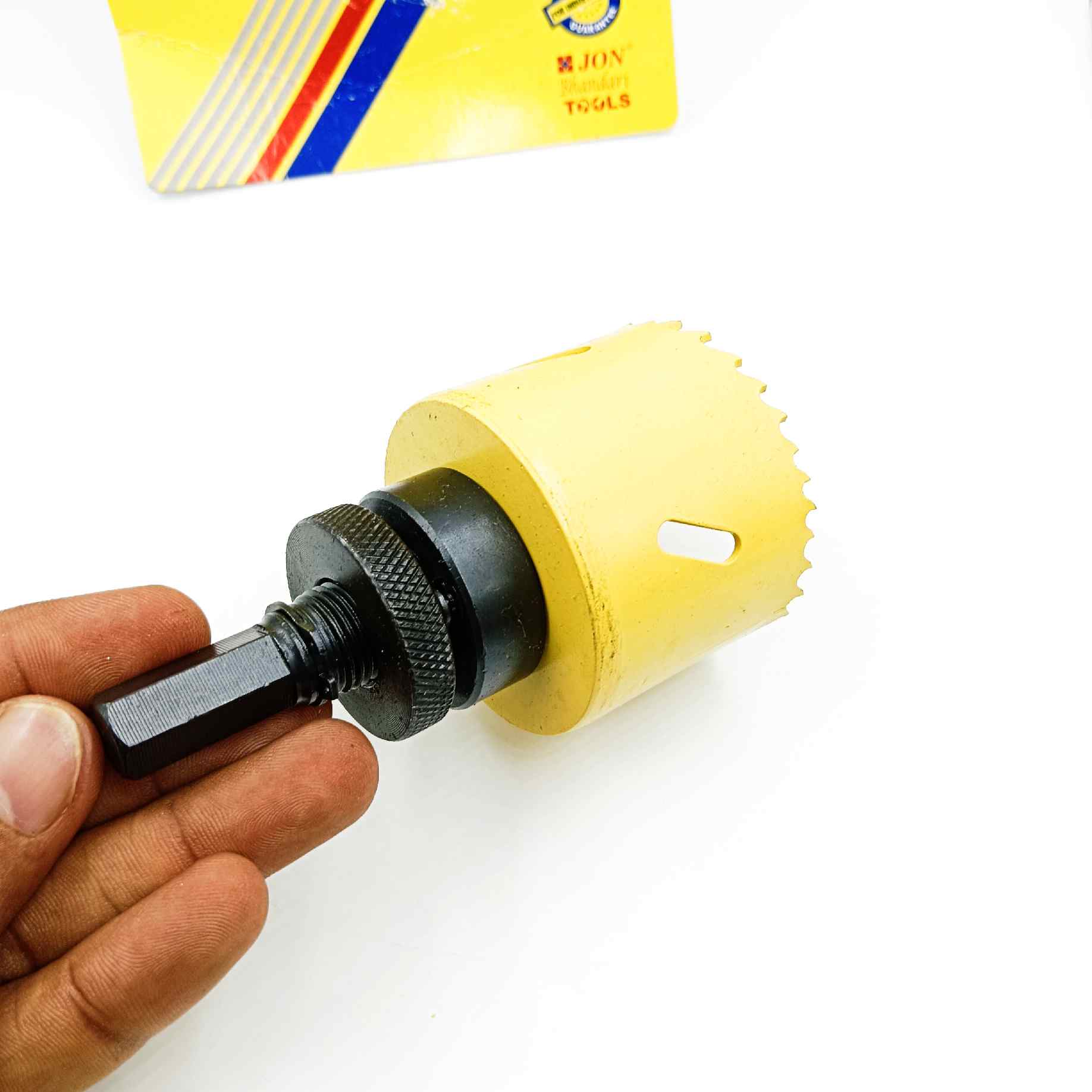 Bi metal holesaw bit with arbor for metal yellow all size 16mm to 75mm (1442)