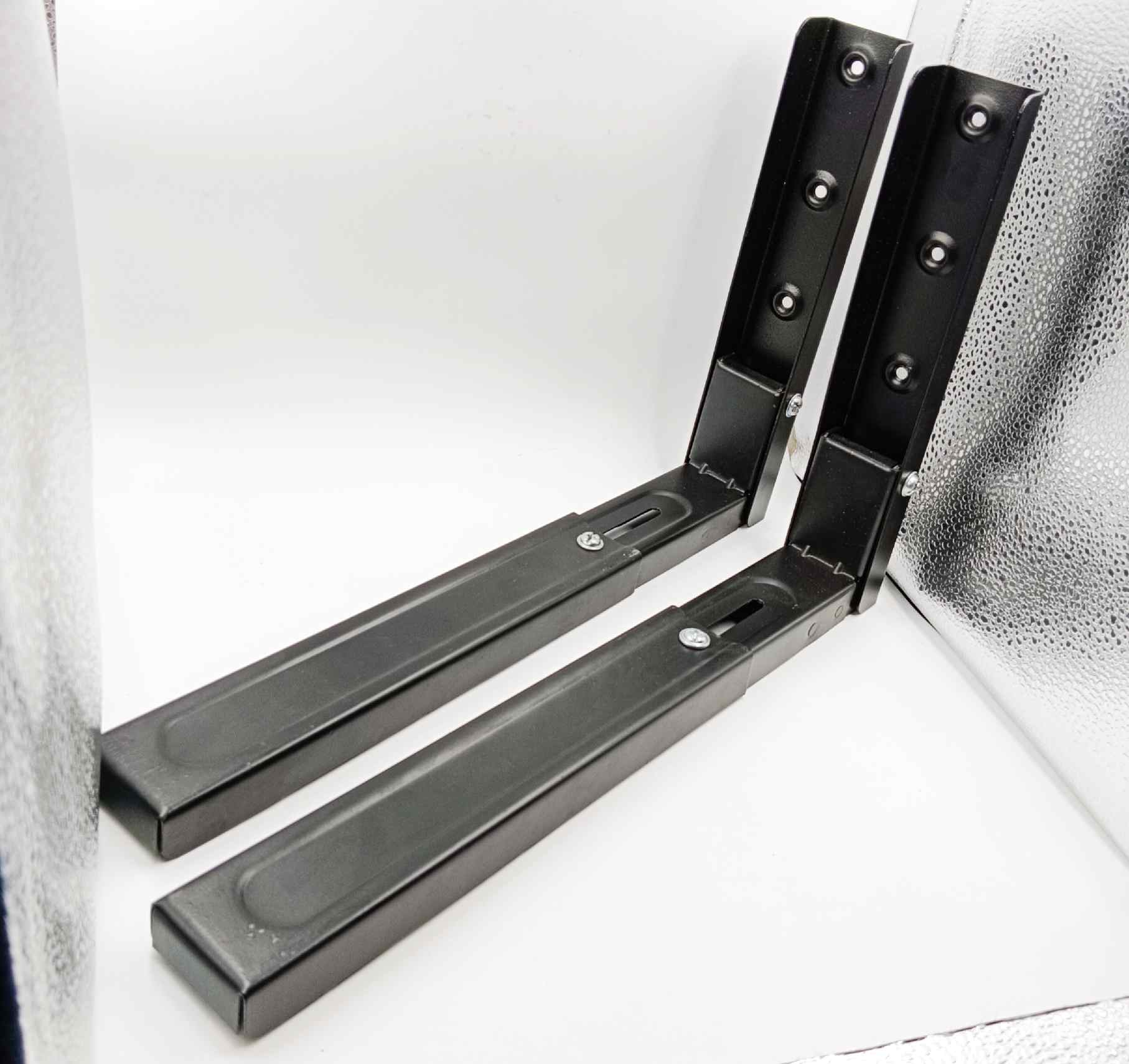 Heavy Duty Oven and Microwave Wall Mount Stand brackets,Universal Wall Bracket/Shelf/Holder/OTG Wall Stand for Kitchen with Foldable &amp; Length Adjustable Mechanism 20" total length (1480)